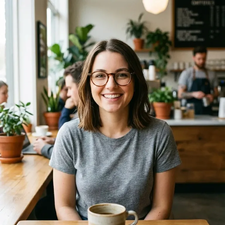 Designer casual portrait before AI optimization