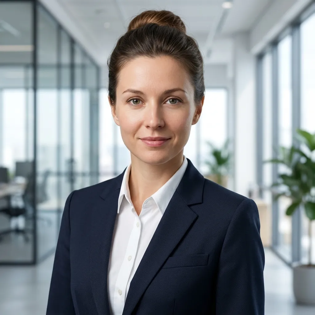 Professional AI headshot with studio lighting and suit for LinkedIn